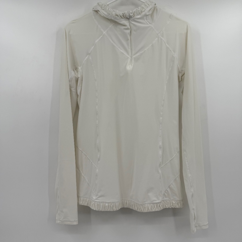 Lululemon Hoodie Women Small Medium White Lightweight 1/4 Zip Pullover Stretch